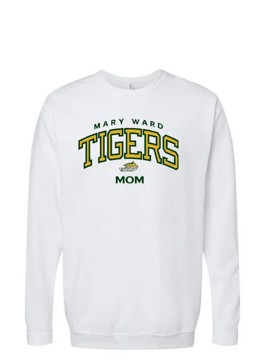 *NEW* Mary Ward Catholic Elementary MOM Spirit Wear Crewneck (White)