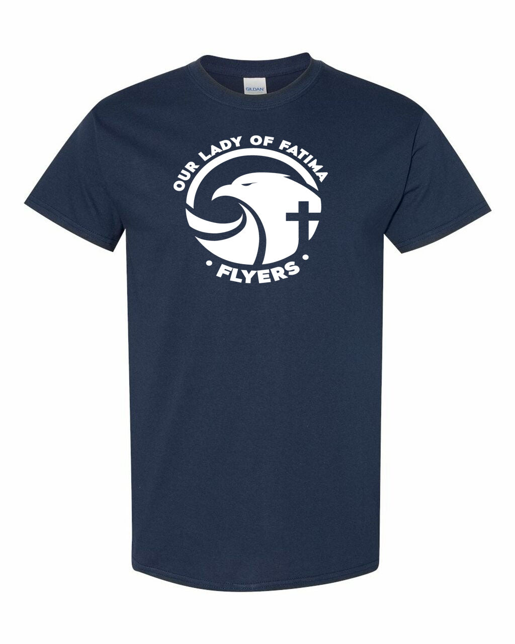 *NEW SCHOOL LOGO* Our Lady of Fatima Spirit Wear Youth T-Shirt (Navy)