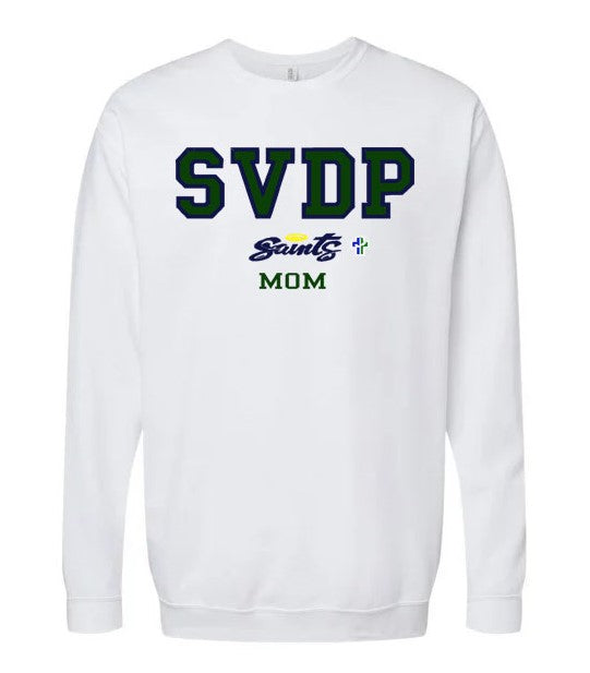 *NEW* Saint Vincent de Paul Catholic Elementary MOM Spirit Wear Crewneck (White)