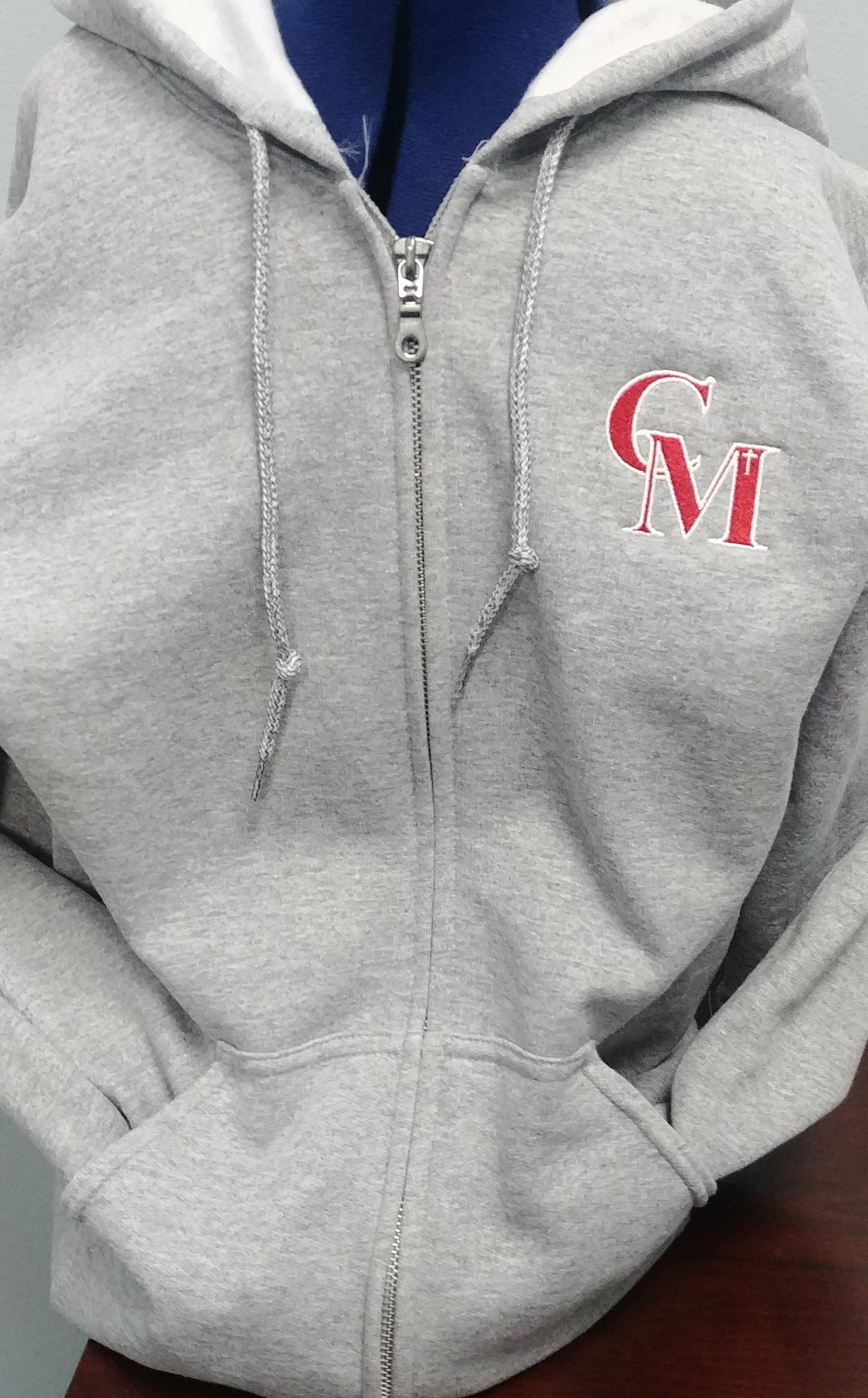 Canadian Martyrs Spirit Wear Adult Grey Zipper Hoodie