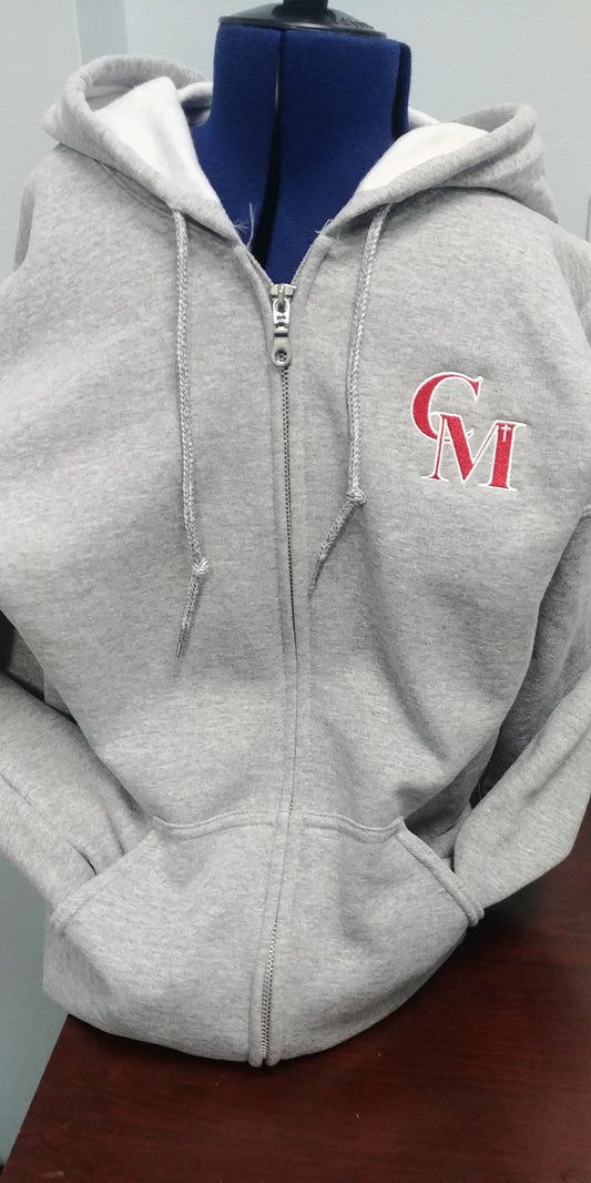 Canadian Martyrs Spirit Wear Youth Grey Zipper Hoodie